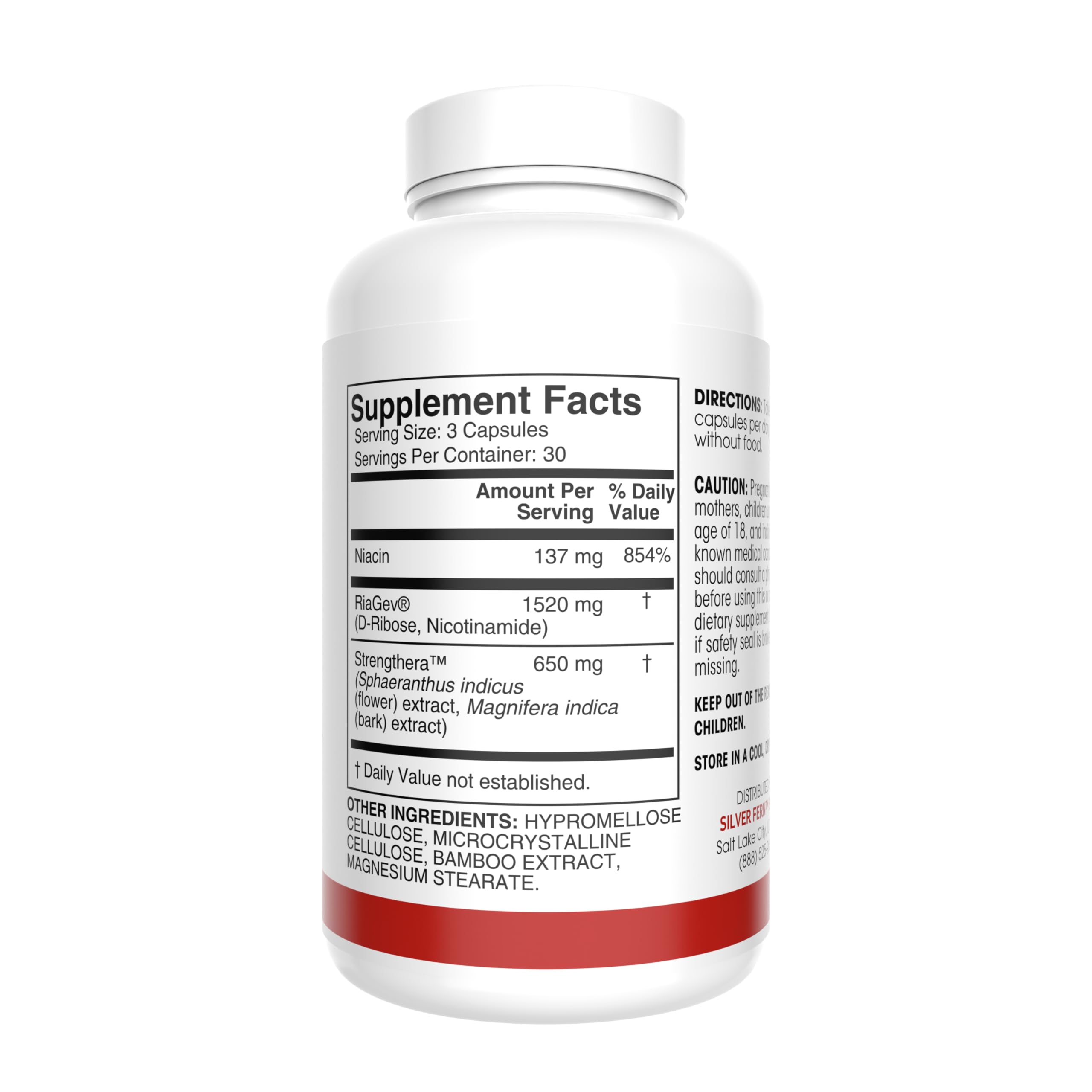 Silver Fern Build bottle label emphasizes vegan formula for plant-based wellness and energy.