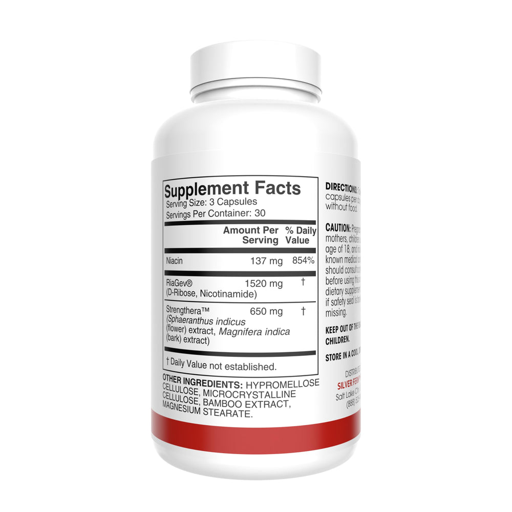 Silver Fern Build bottle label emphasizes vegan formula for plant-based wellness and energy.