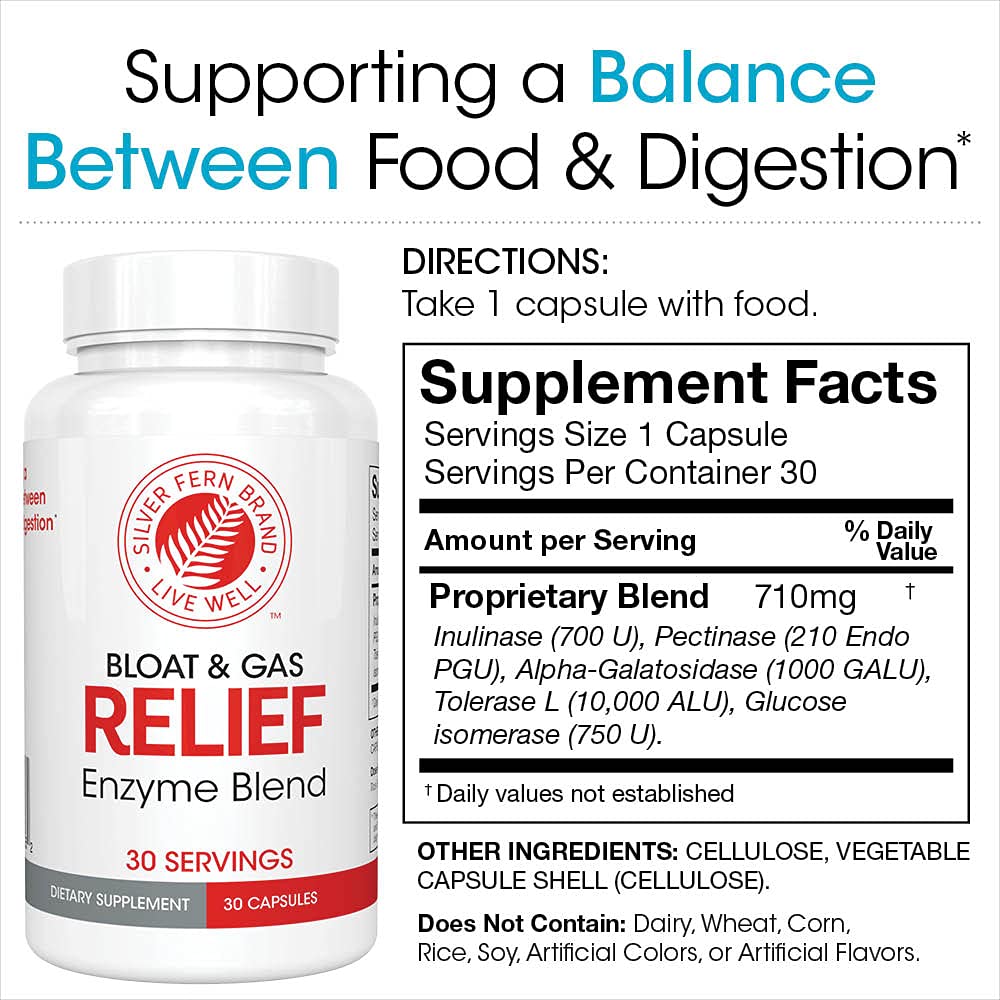 Silver Fern digestive enzyme pills ideal for after meals and smoother digestion.