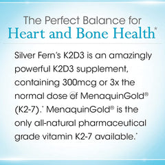 Silver Fern K2-D3 ingredient panel highlights MenaquinGold MK-7 source.