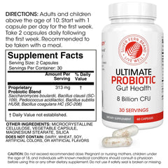 Silver Fern probiotic bottle side view featuring vegan and shelf-stable formula