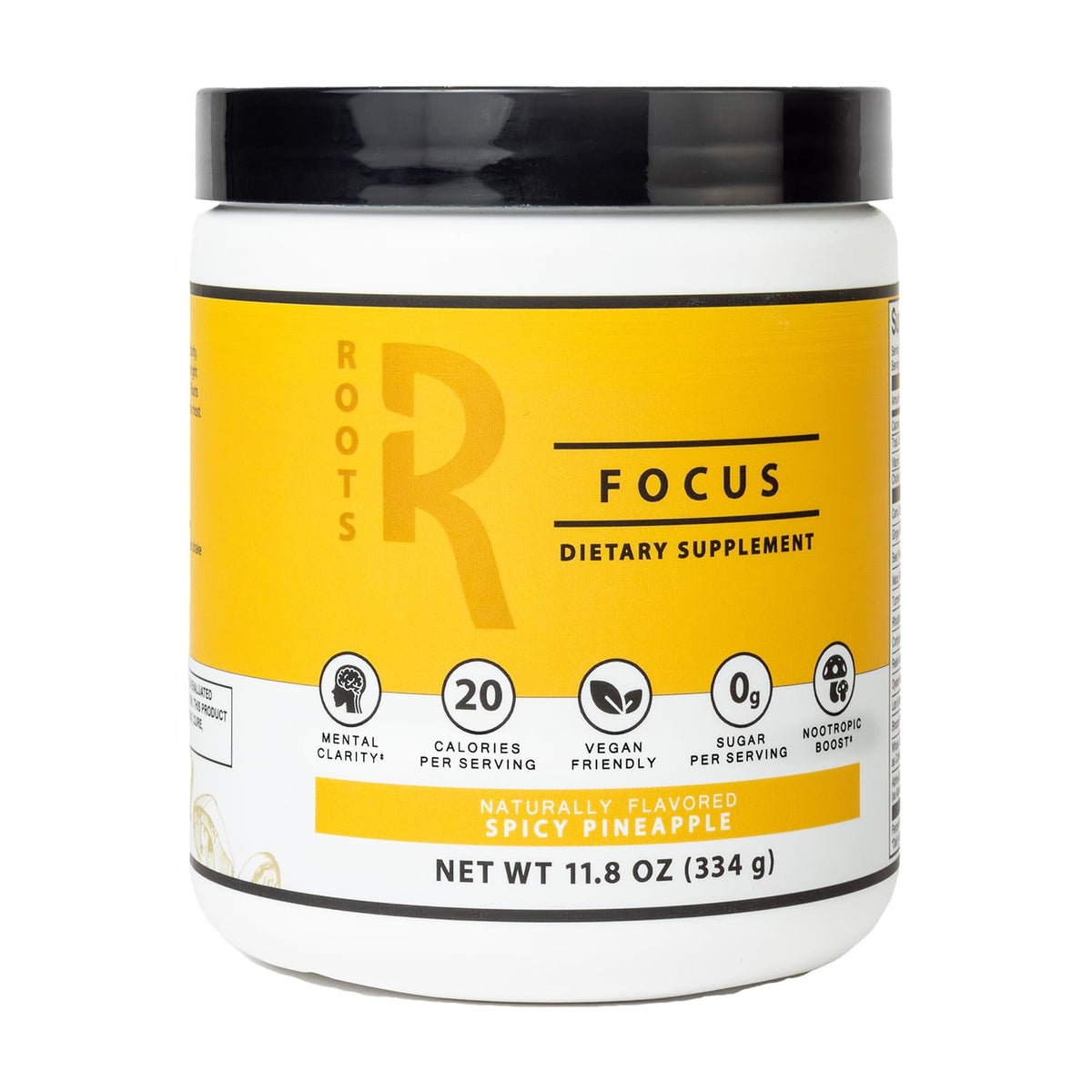 Silver Star Roots Focus bottle featuring spicy pineapple flavor for focused energy