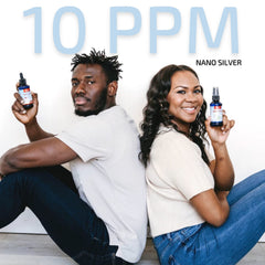 Silver Biotics label design emphasizes SilverSol technology and 10 ppm potency.