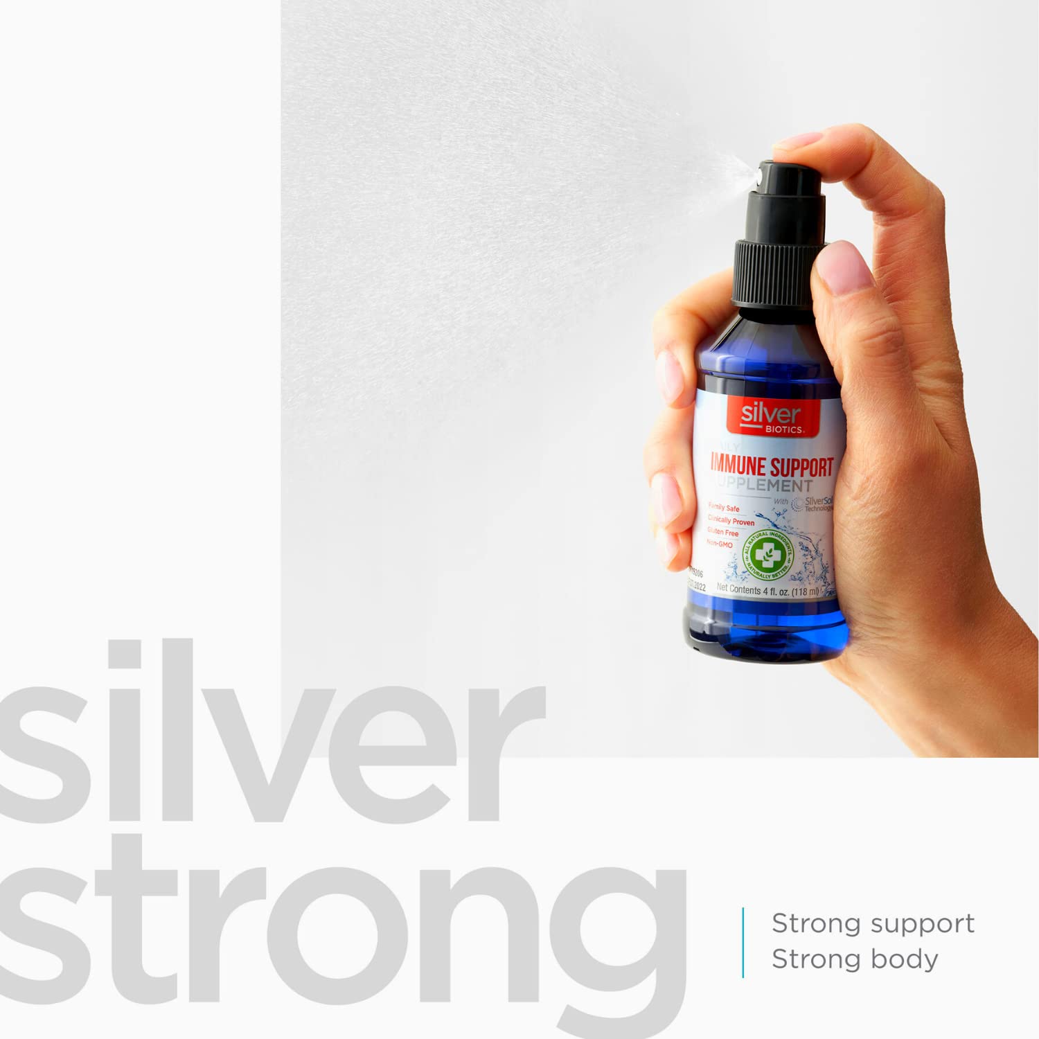 Silver Biotics sprayer dispense demonstrates easy mist delivery.