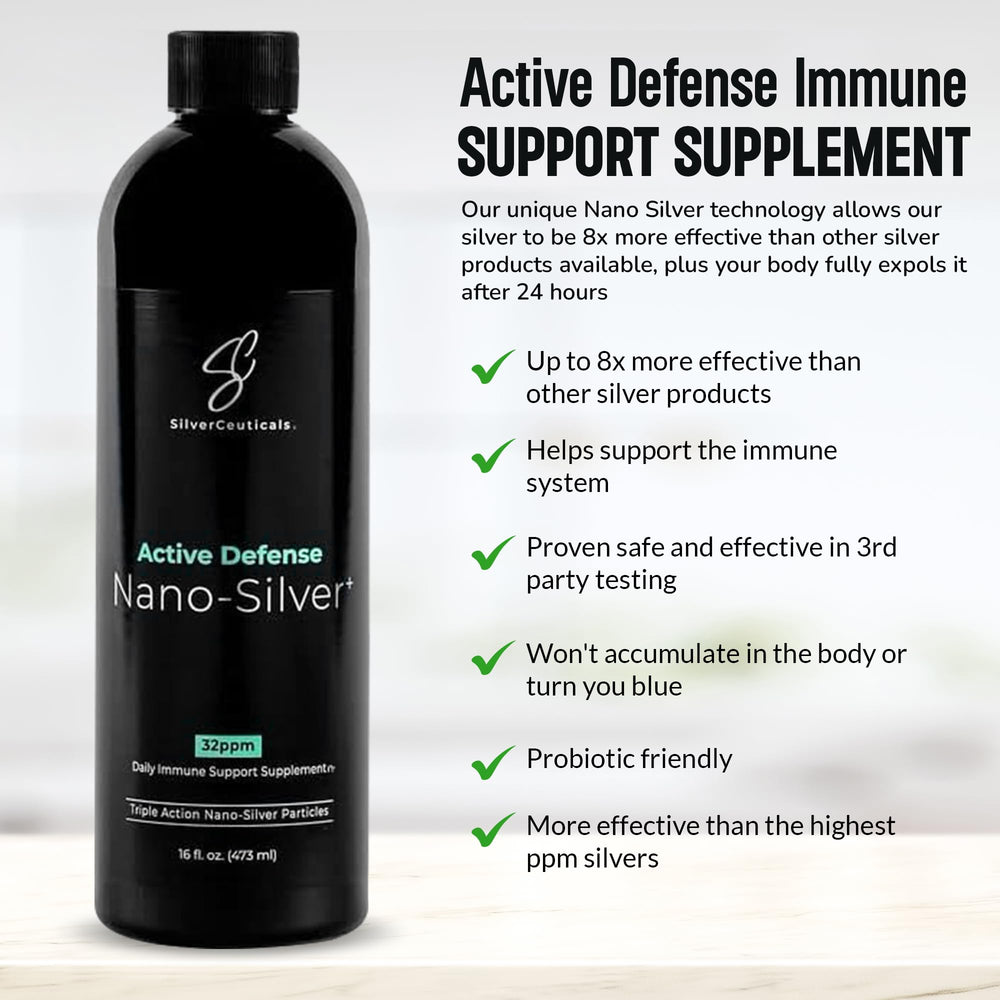SilverCeuticals 8oz bottle on a desk for home use