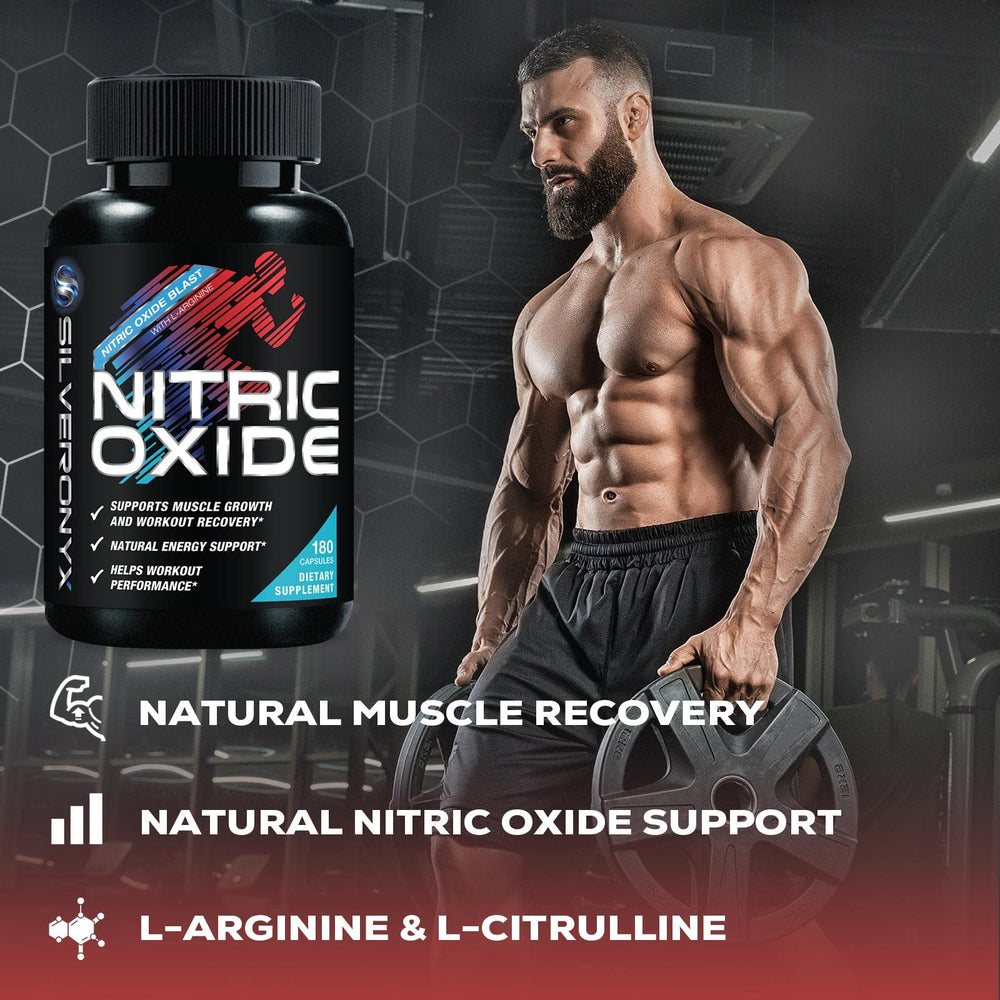 SilverOnyx label front highlights premium nitric oxide blend for workouts