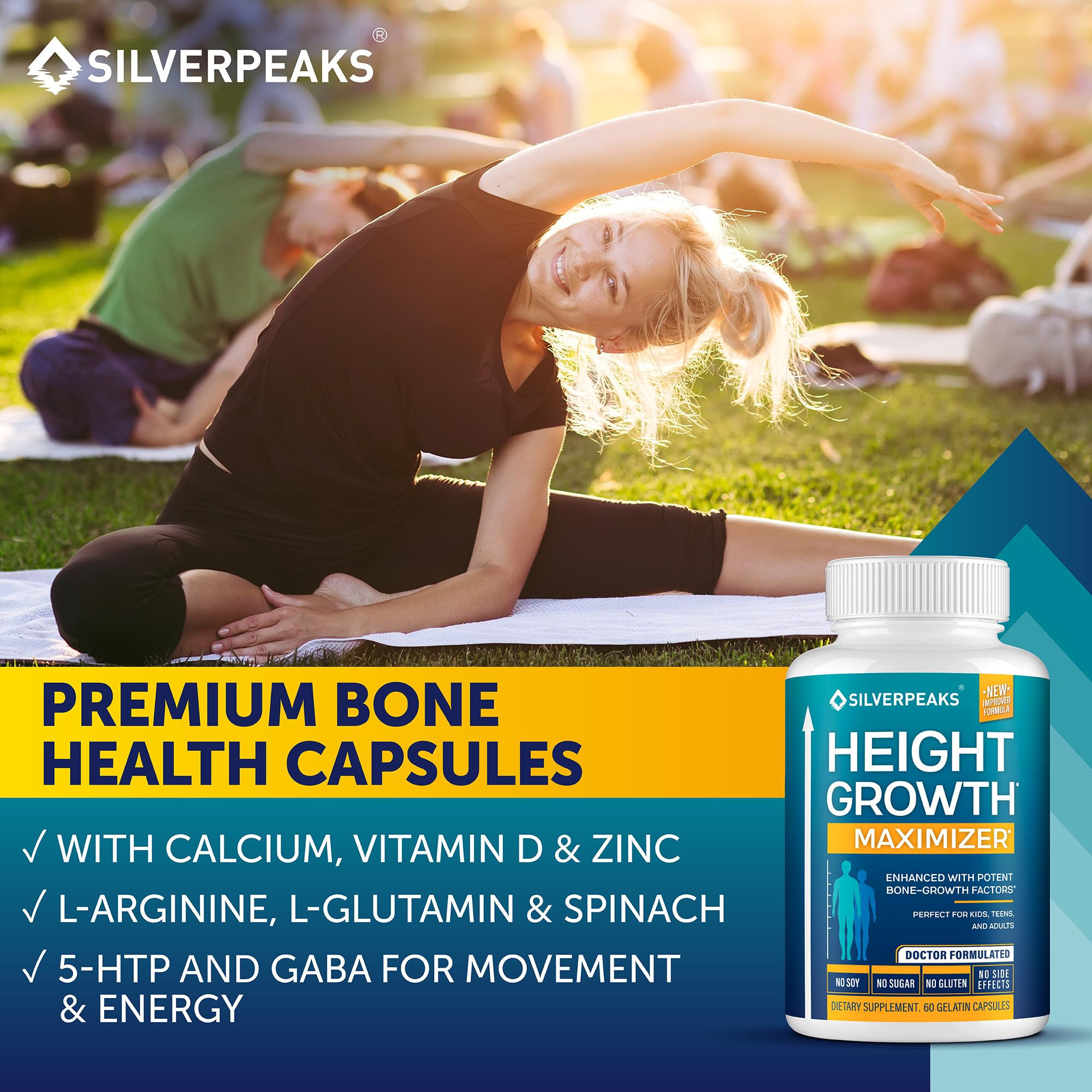 SILVERPEAKS Growth serving image, showing bottle and capsule count for users