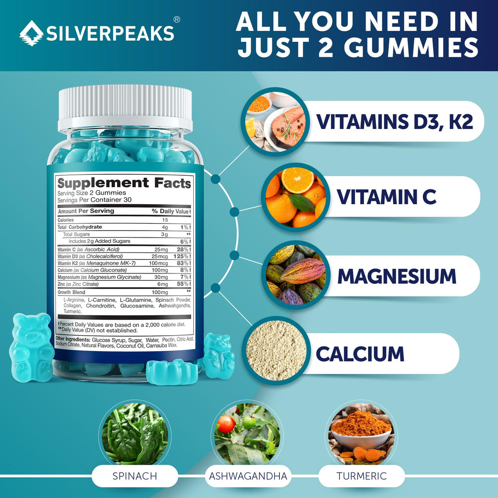 SILVERPEAKS Height Growth Gummies Wild Berry flavor ideal for daily use