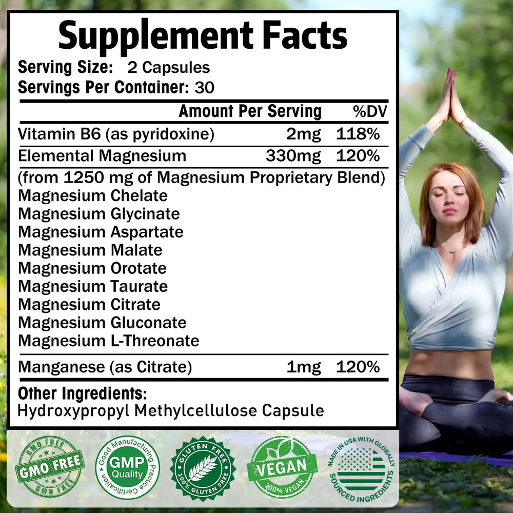 Simlike Magnesium 9-Forms pills closeup highlights diverse chelated forms for absorption.