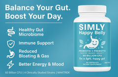 SIMLY capsules ready for a simple daily dose supporting digestion.