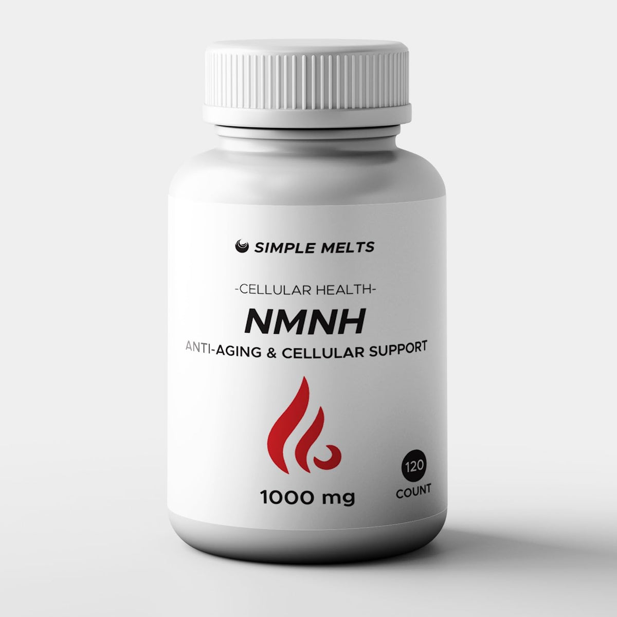 Simple Melts NMNH bottle front showing packaging for daily energy support