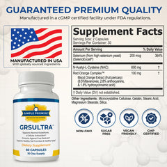 Closeup of GRS Ultra capsules highlighting NAC and selenium for daily use.