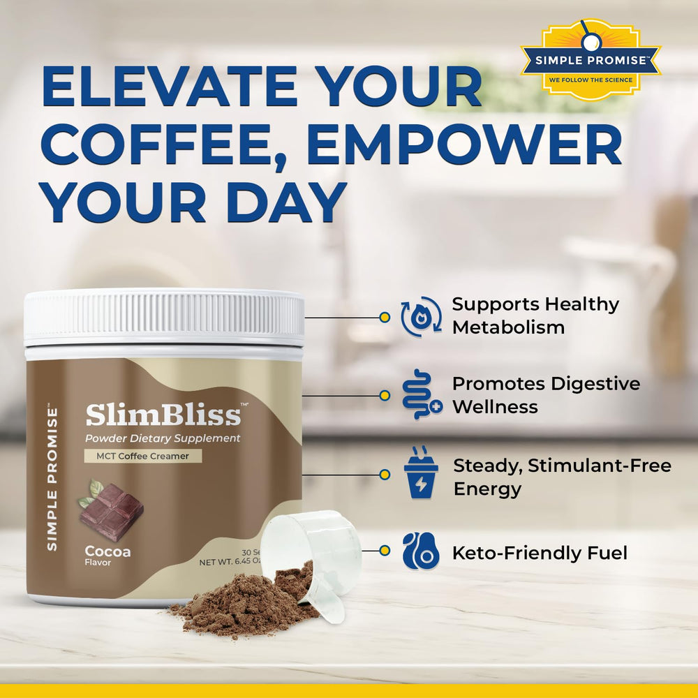 Keto-friendly SlimBliss badge indicating low-carb dairy-free option.