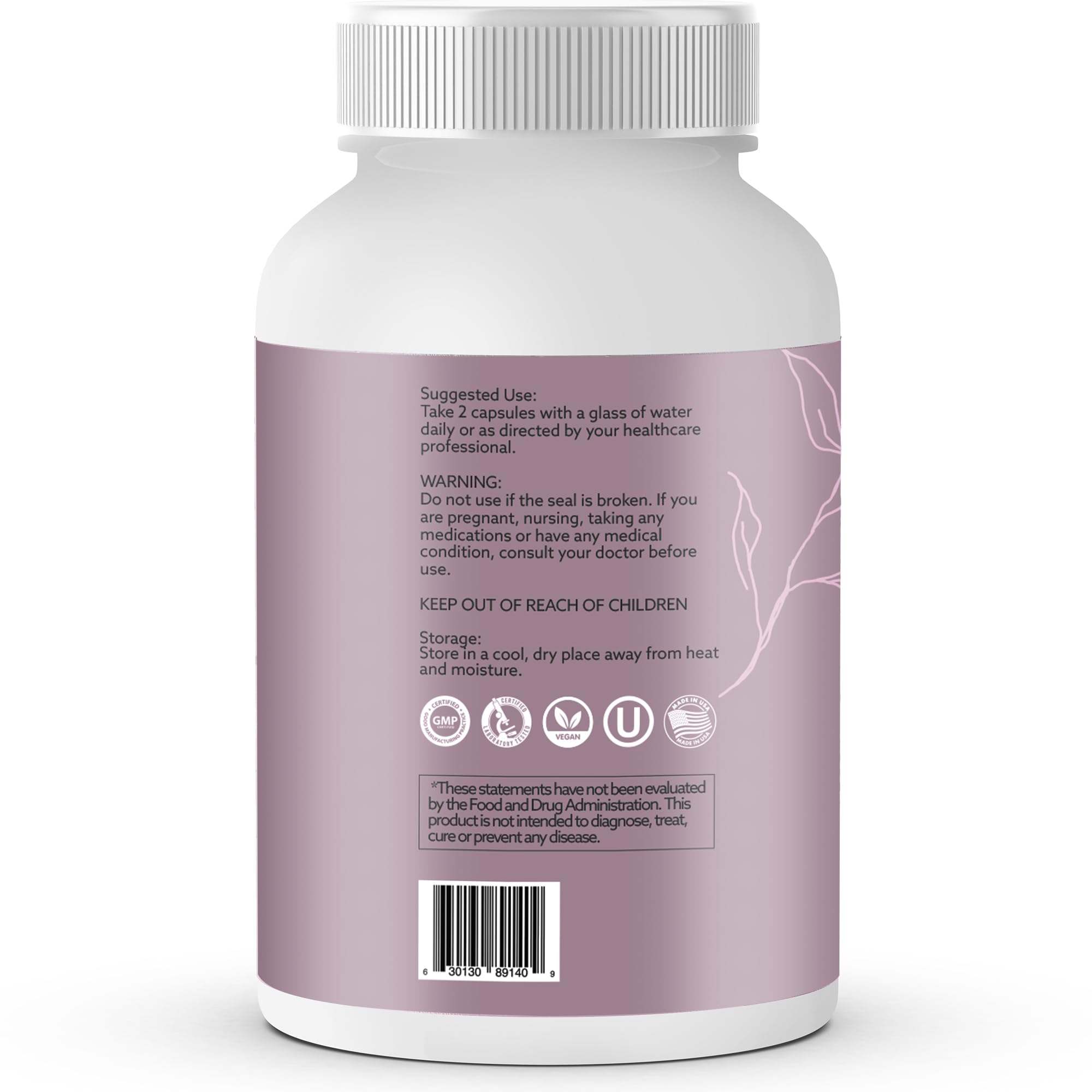Product visuals imply vaginal and gut health balance combined with cranberry influence.