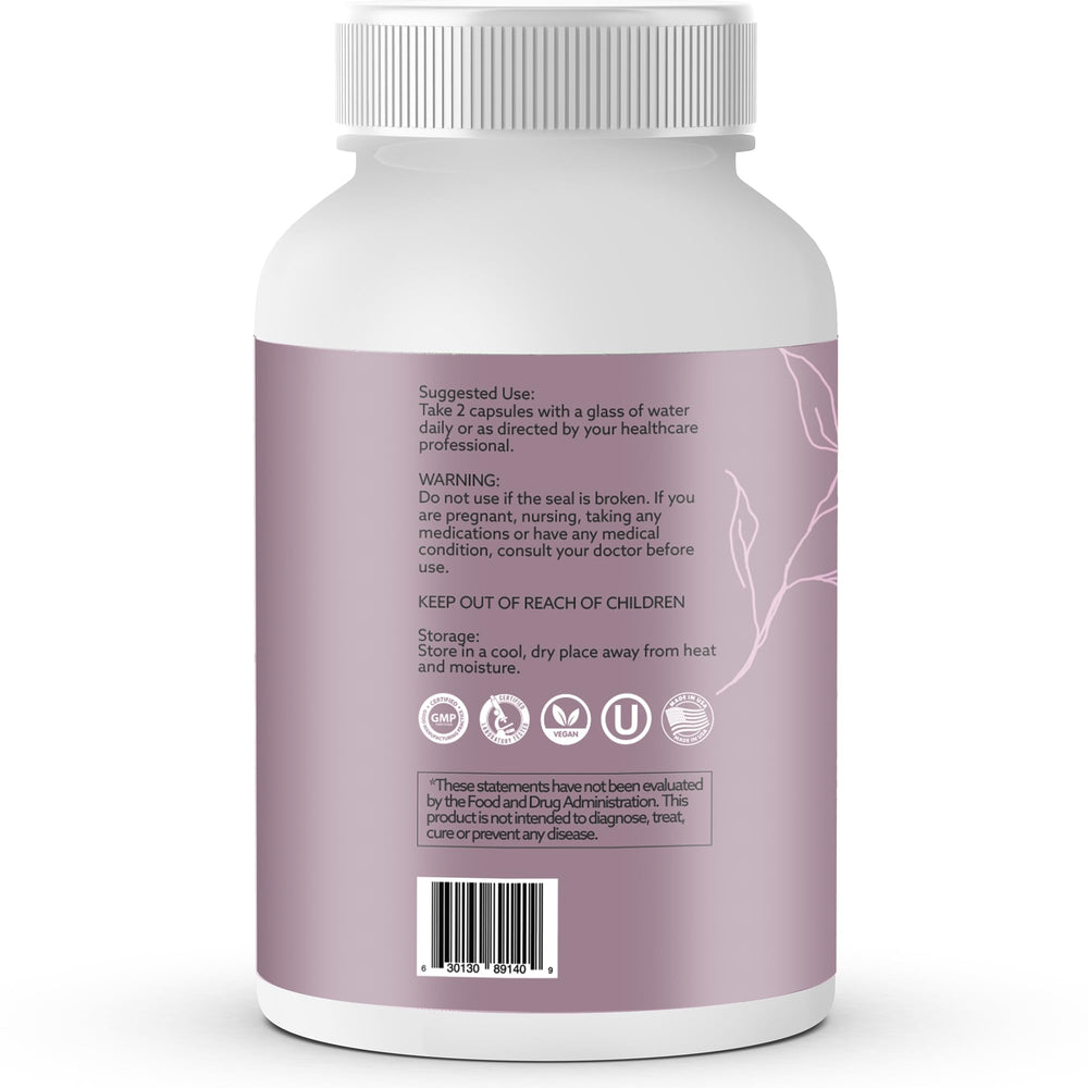 Product visuals imply vaginal and gut health balance combined with cranberry influence.