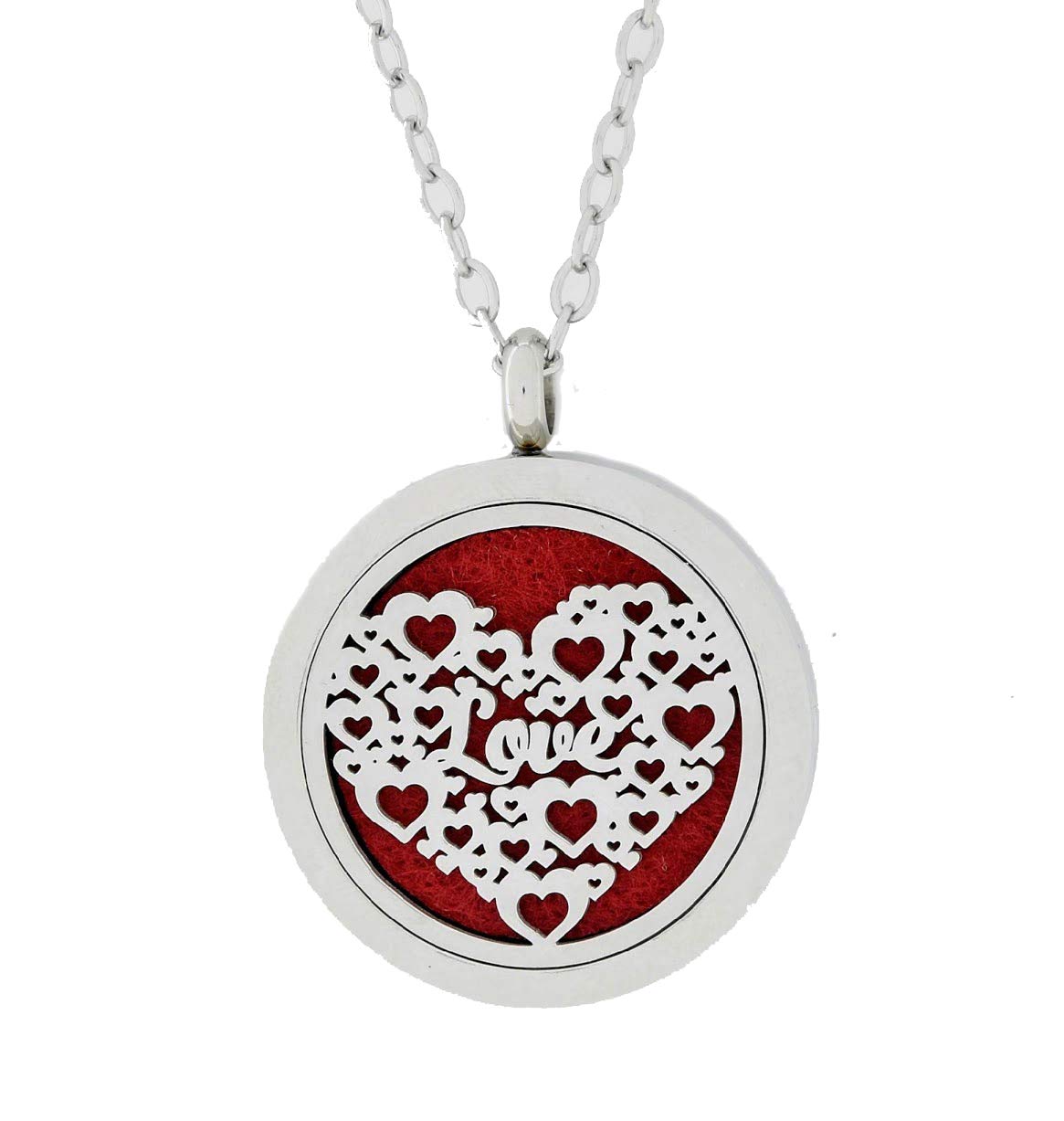 Loveheart diffuser pendant in stainless steel, for all day aroma.