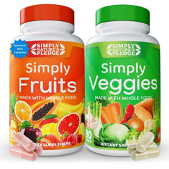 Simply Nature's Pledge bottle with capsules for daily nutrition.