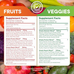 Nutrition facts label close-up from Simply Nature's Pledge.
