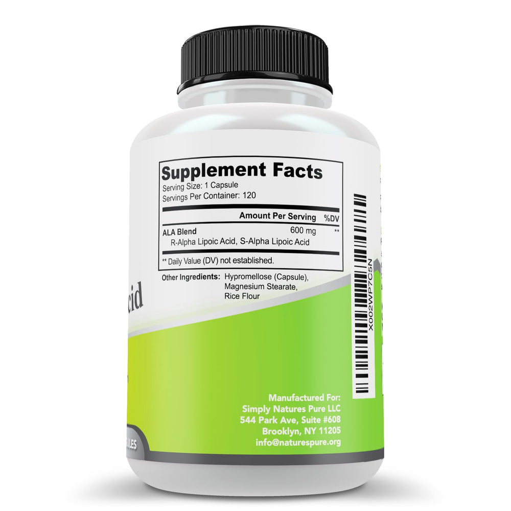 Daily wellness use with Simply Natures Pure Alpha Lipoic Acid 600mg