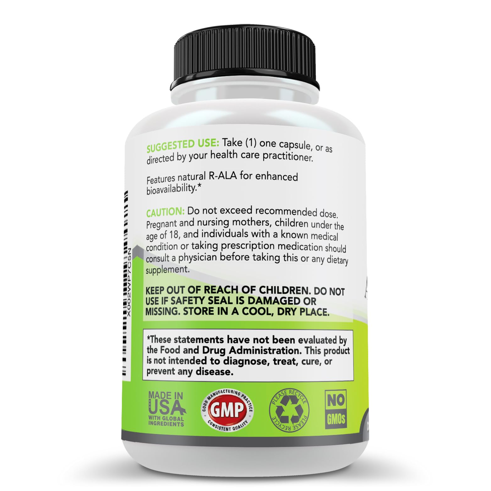 Product shot of Simply Natures Pure Alpha Lipoic Acid 600mg capsules