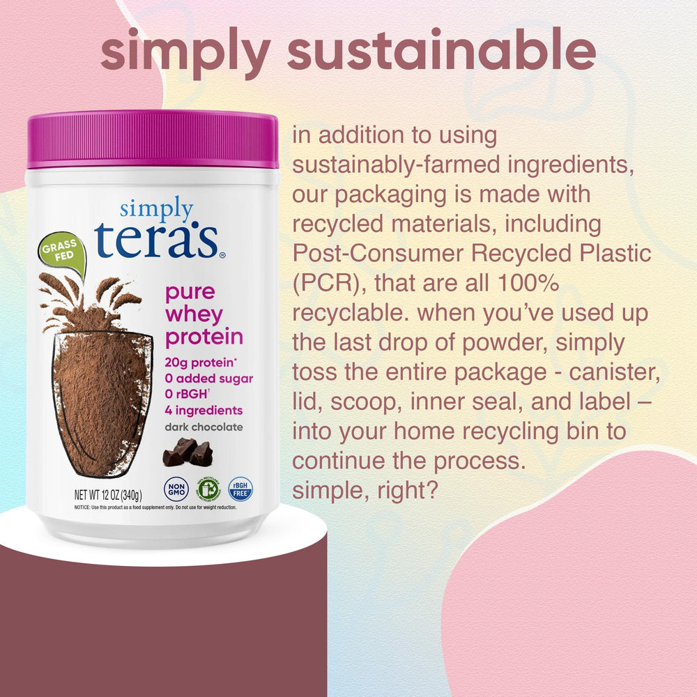 Simply tera's Pure Whey ready snack image hints at protein on the go