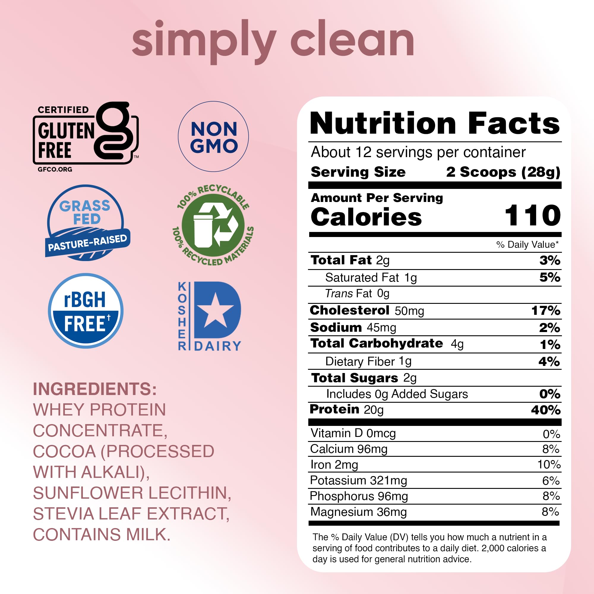 Simply tera's Pure Whey protein dark chocolate pour demonstrates fast mixability after workouts
