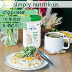Simply Teras whey ingredients, two-ingredient organic formula.