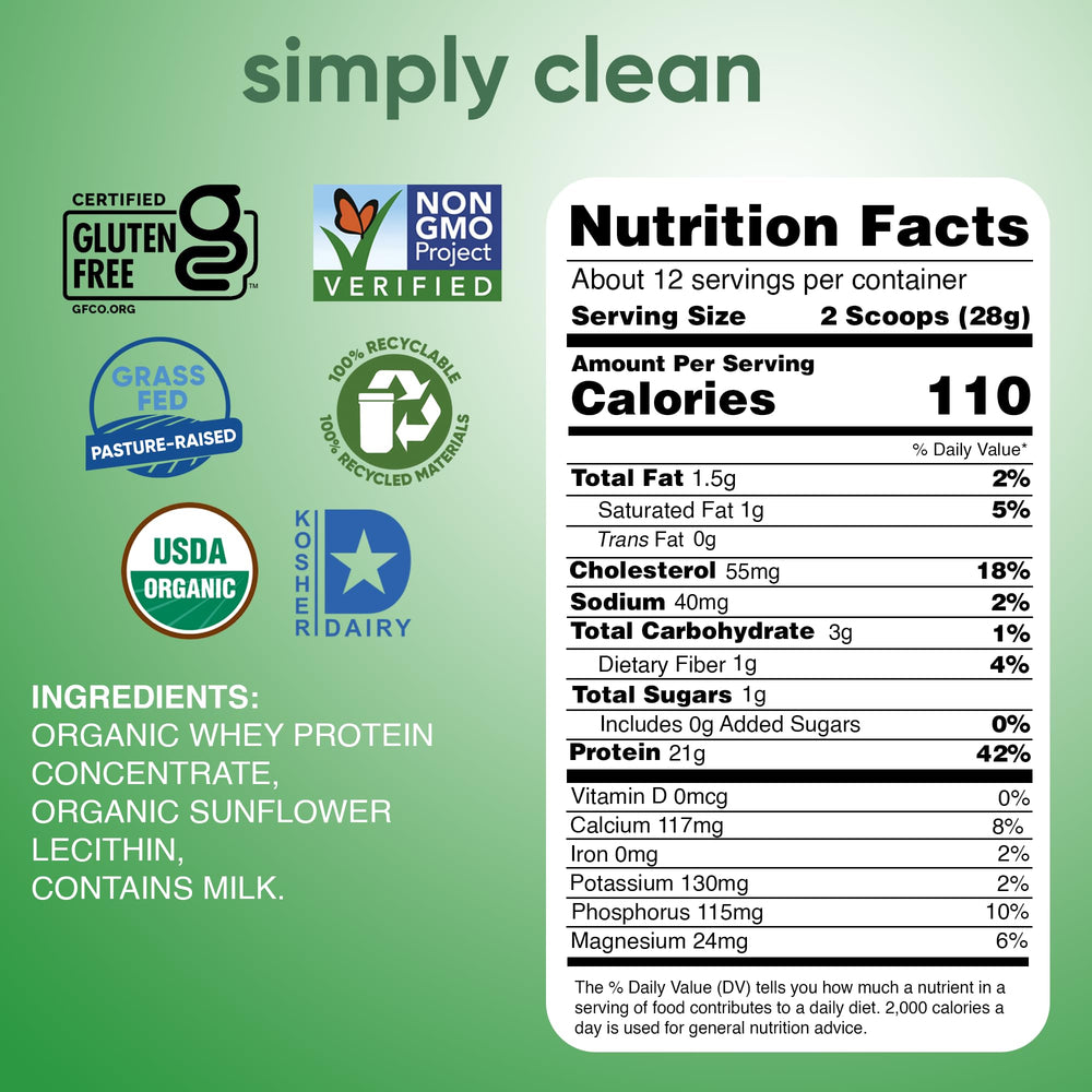 Simply Teras whey scoop, convenient measurement for protein shakes.