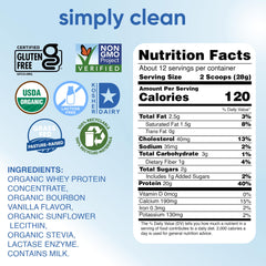 Simply tera's whey vanilla scoop measuring the perfect serving for quick protein.