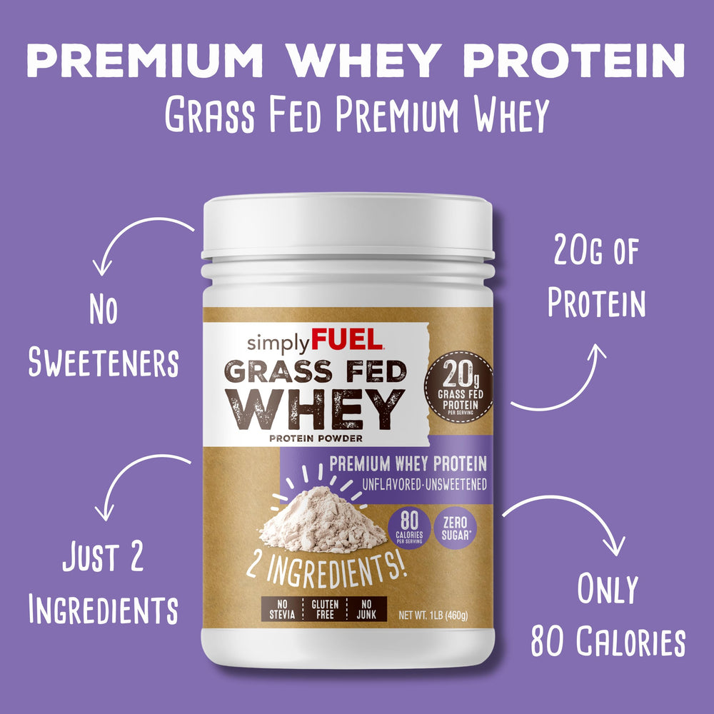 simplyFUEL 100% Grass-Fed Whey Protein Isolate – Unflavored, Zero Suga ...