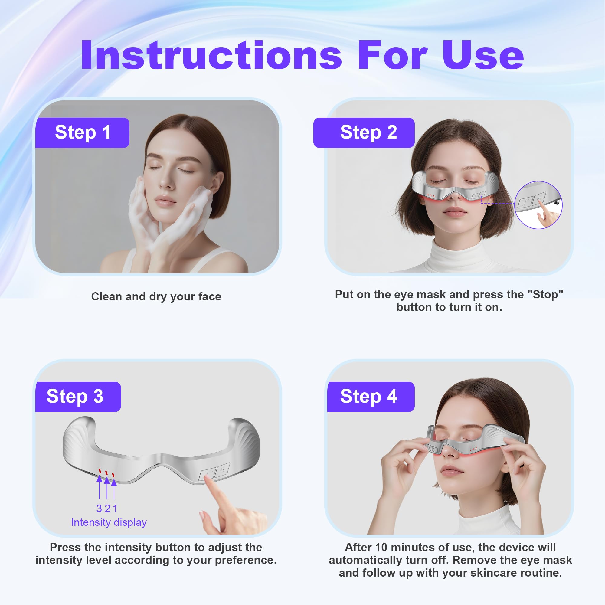 SimpMelts PDTVERA Nutra Light red eye mask cordless-use for travel and on-the-go care.