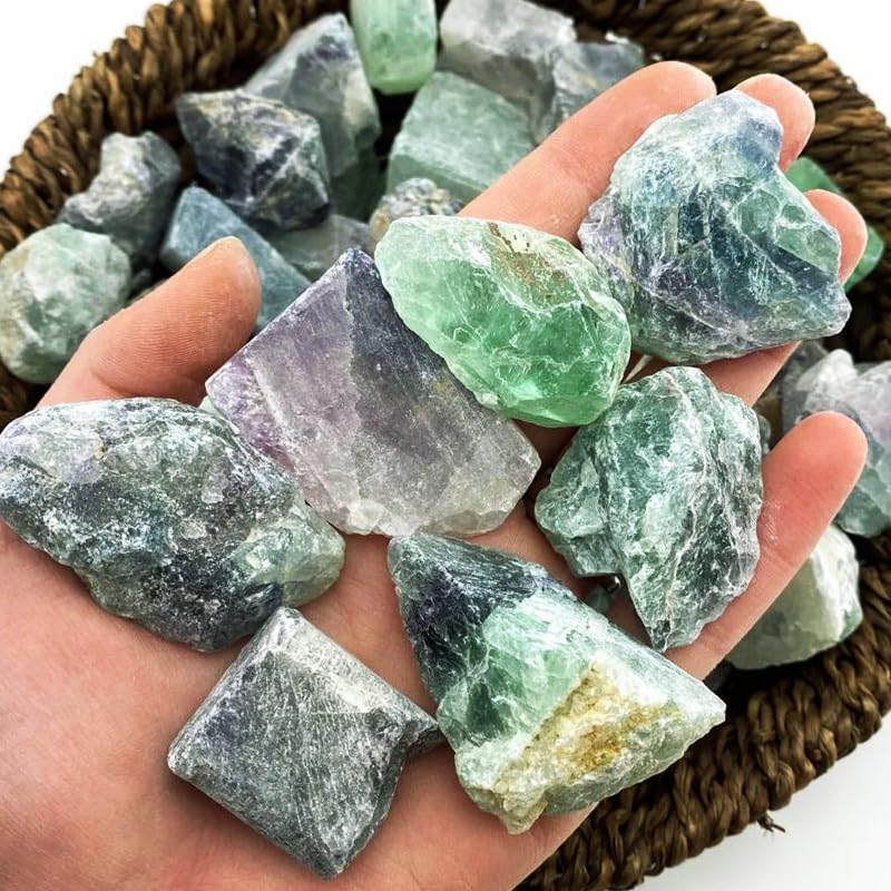 Simurg A-grade rainbow fluorite rough, distinctive patterns for tumbling and cutting enthusiasts