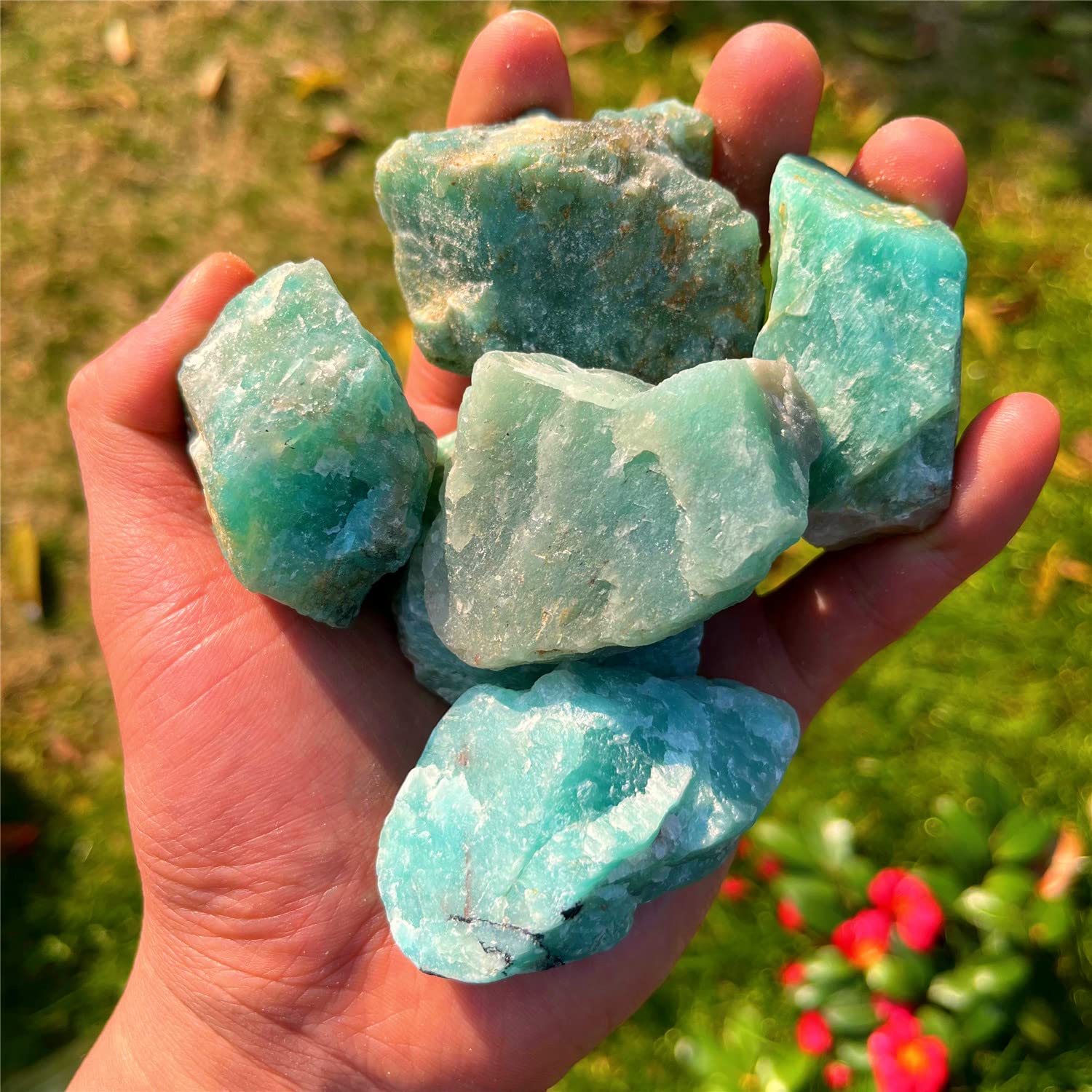 Simurg amazonite cabbing piece ready for jewelry and craft projects