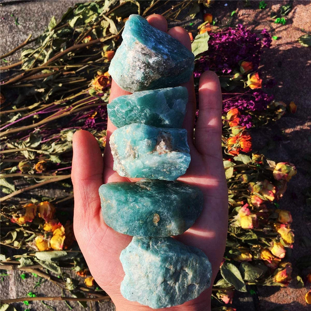 Simurg amazonite unpolished chip suitable for cabbing and display pieces