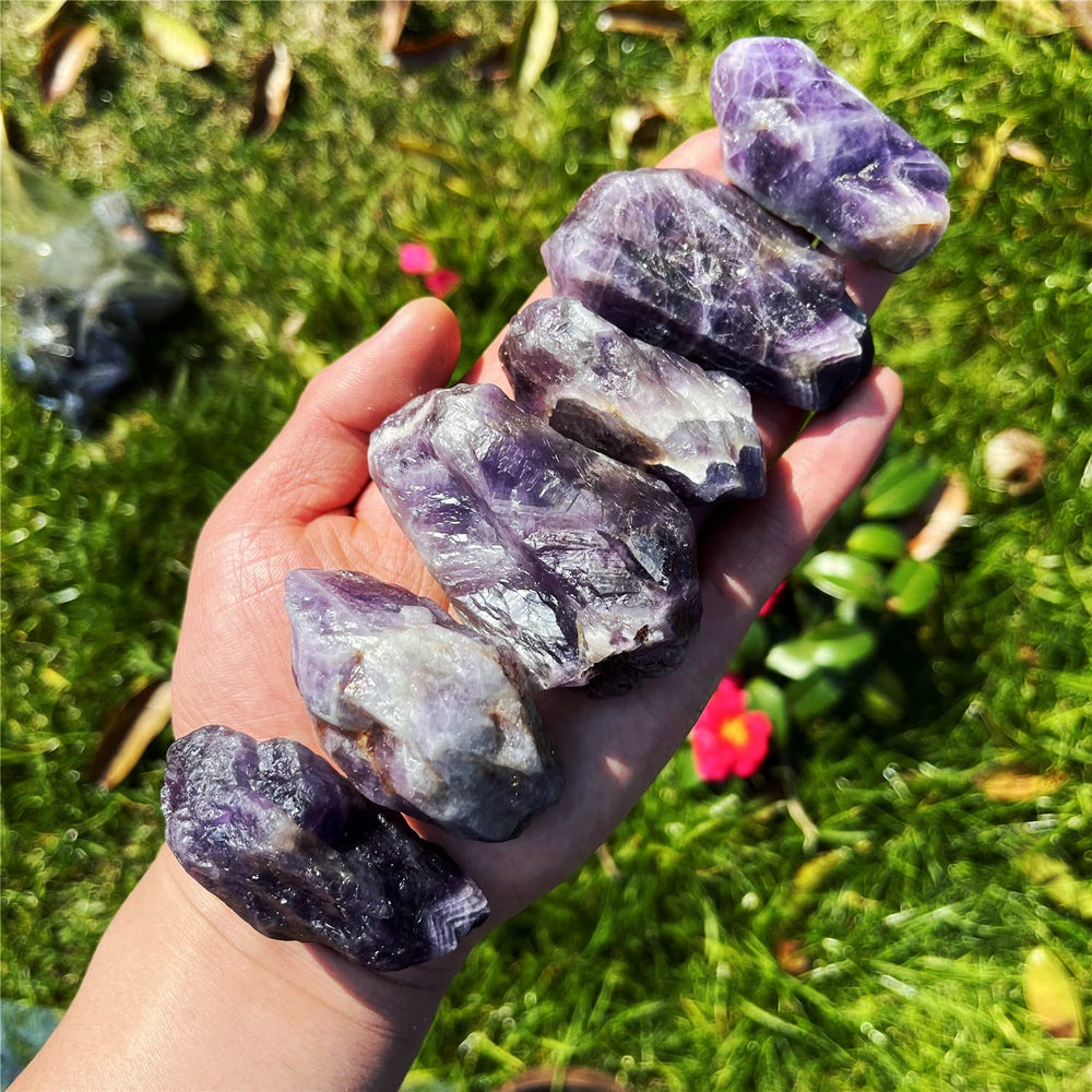 Simurg Amethyst rough 1lb for cabbing, display, and meditation setups.