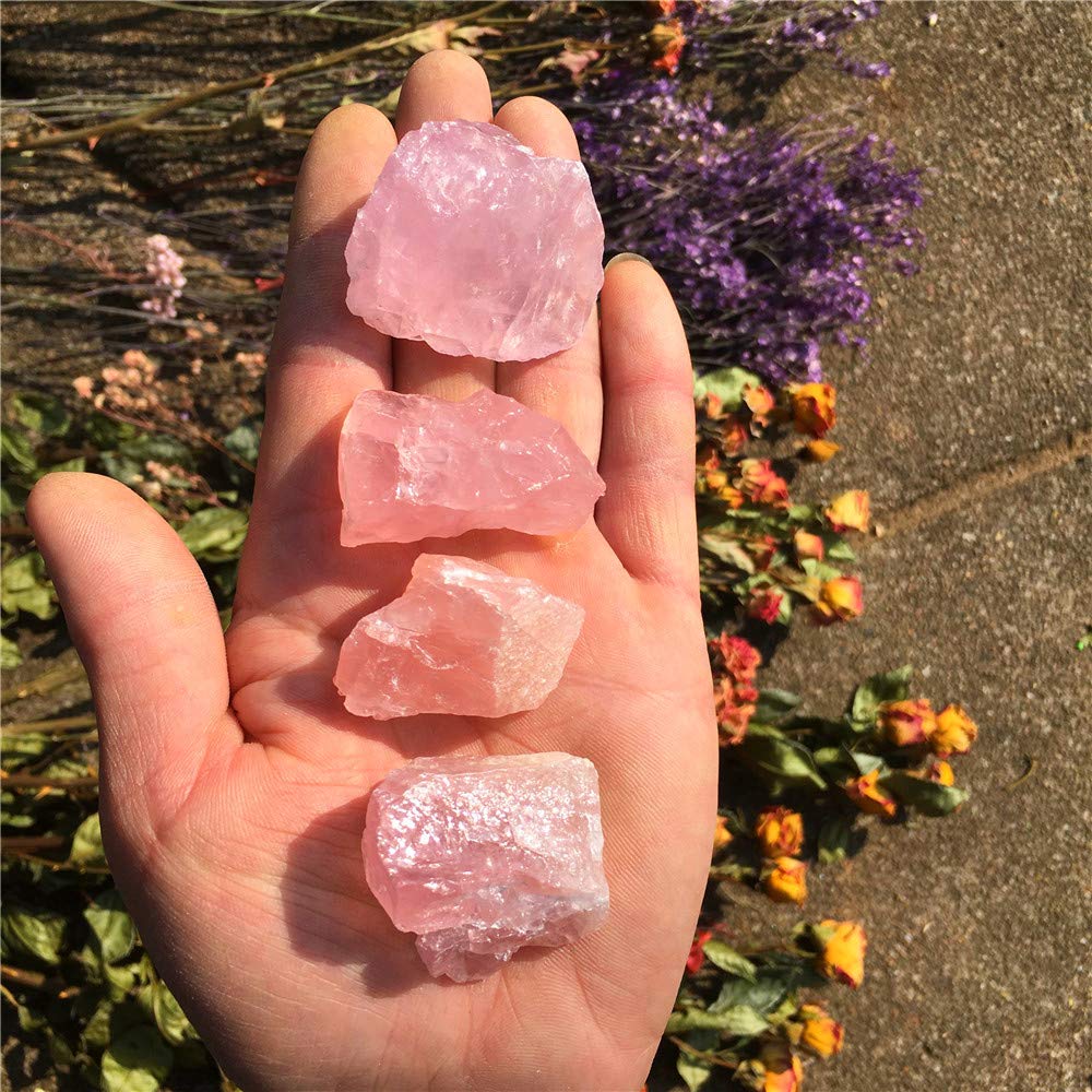 Simurg a-grade natural rose quartz rough stone from Madagascar, hand-selected for quality.
