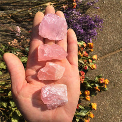 Simurg a-grade natural rose quartz rough stone from Madagascar, hand-selected for quality.