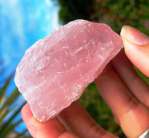Simurg authentic rose quartz rough stones, 100% natural and high quality.