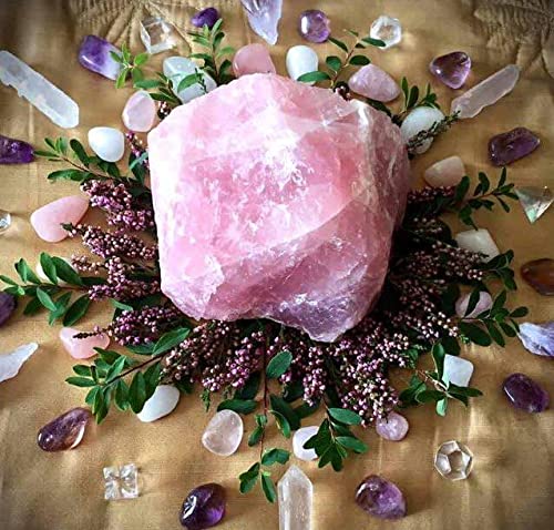 Simurg rose quartz rough stones ready for tumbling and polishing sessions.