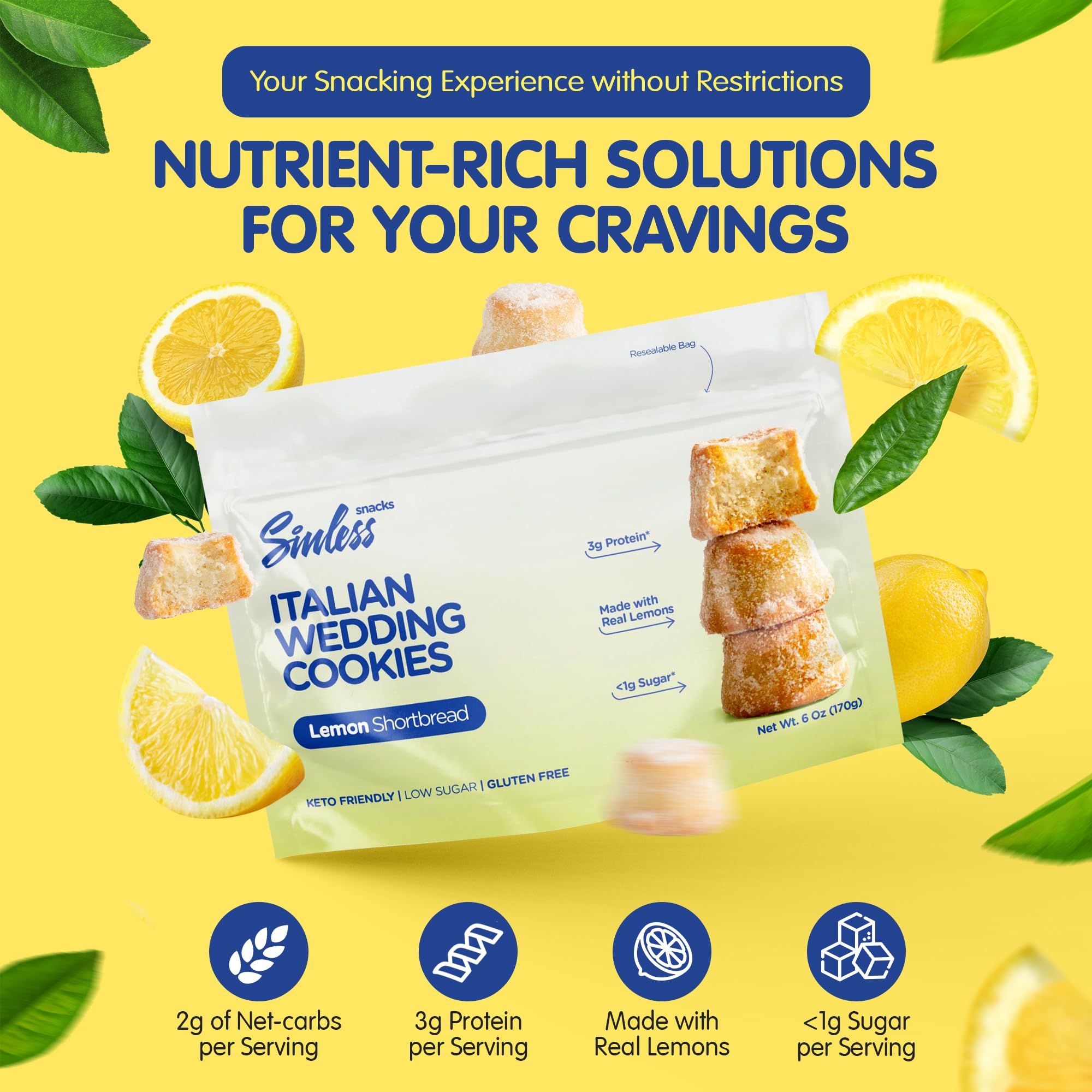 Sinless Snacks lemon cookie baking scene showcases bakery-quality crunch.