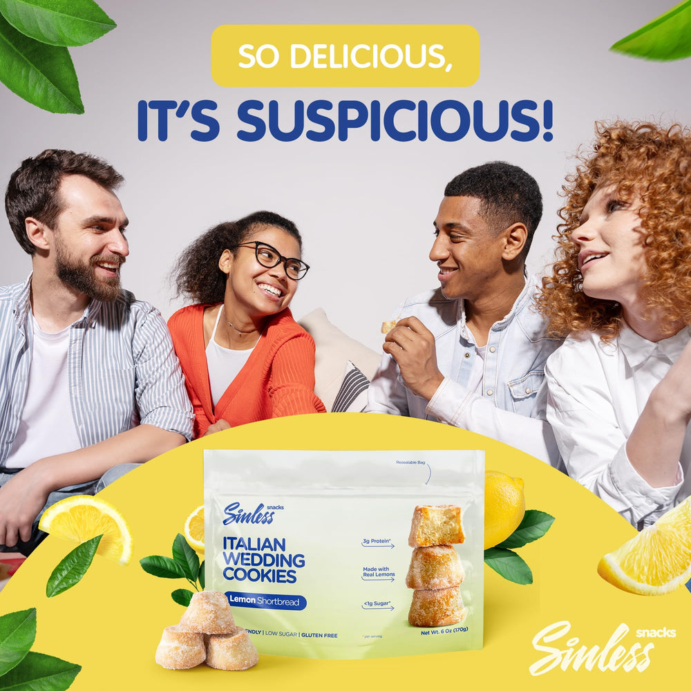 Sinless Snacks keto cookie ingredients label highlights clean, gluten-free formulation.