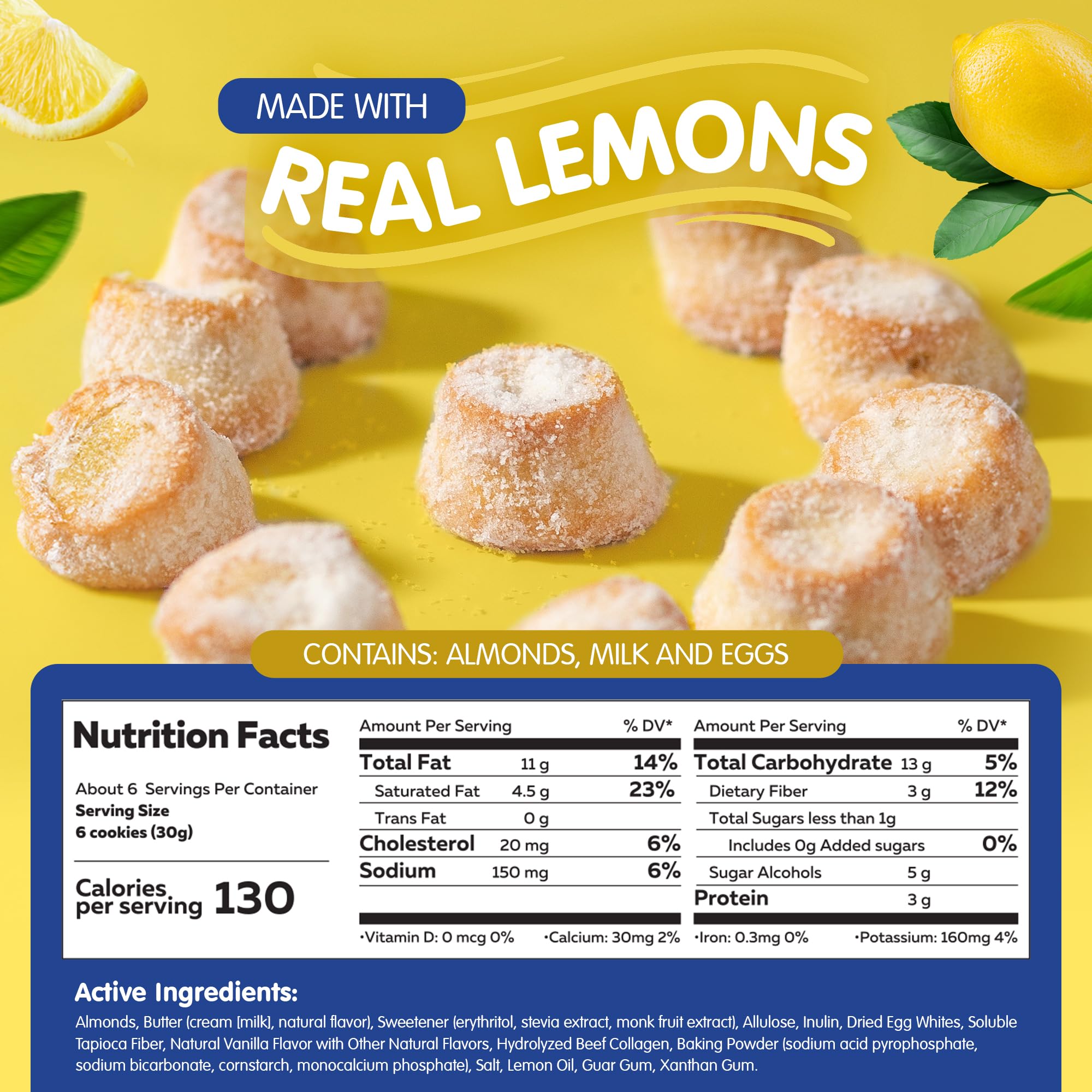 Sinless Snacks Italian Wedding Lemon cookie tin shows gluten-free appeal and tangy aroma.