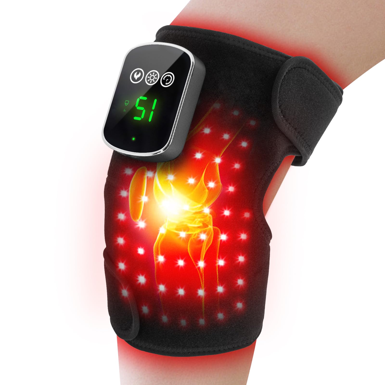 Sinnyelor red-light knee therapy front view shows portable relief device.
