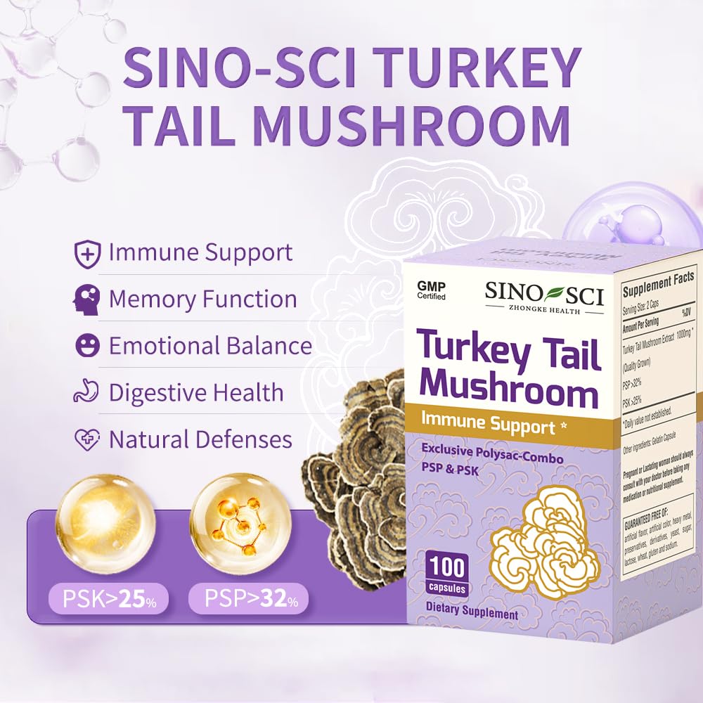 Sino-Sci Turkey Tail label PSK 25% detail confirms quality