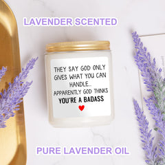 SINSUFUR Lavender candle wick burn closeup, clean, long-lasting fragrance for recovery rooms.