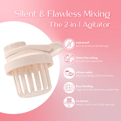 SIPLUSH Paradise Shaker Bottle cap closeup highlighting leakproof twist-off cap