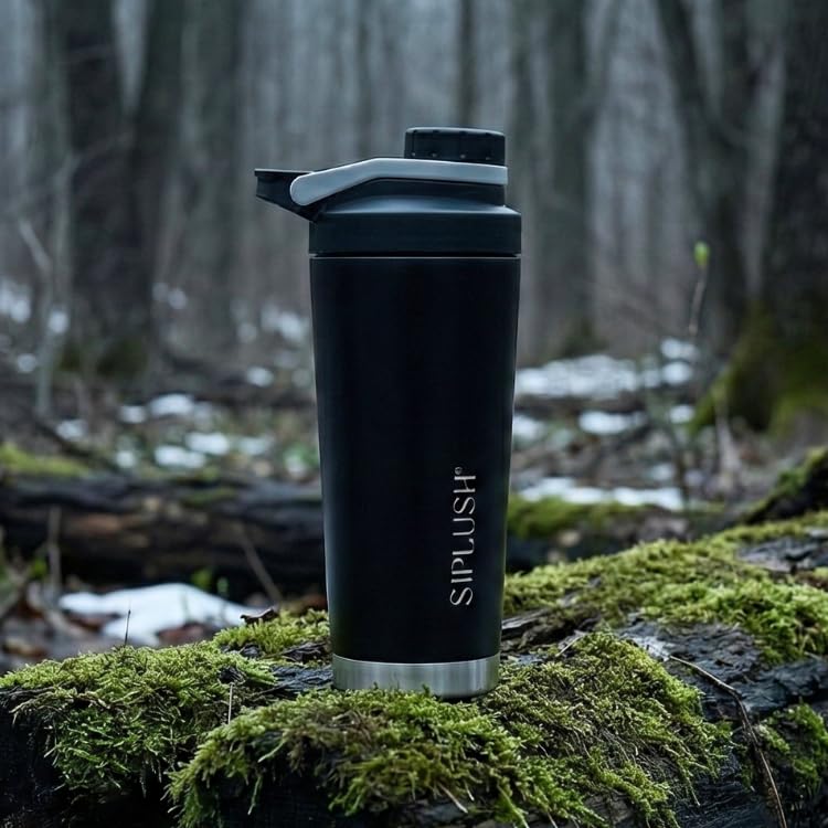 SIPLUSH Paradise Shaker Bottle side view highlighting insulated body for cold drinks