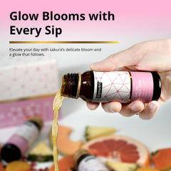 Sipnutri cherry blossom glow complex—close-up highlights polyphenols for daily radiance