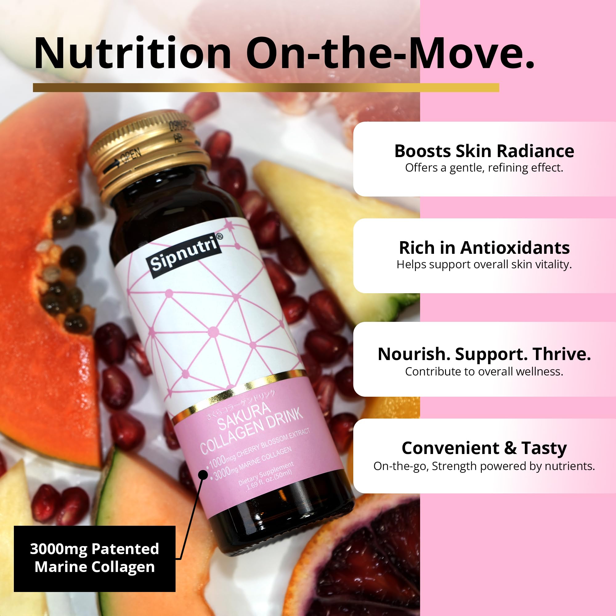 Sipnutri ready-to-drink mini bottle—portable convenience for on-the-go routine