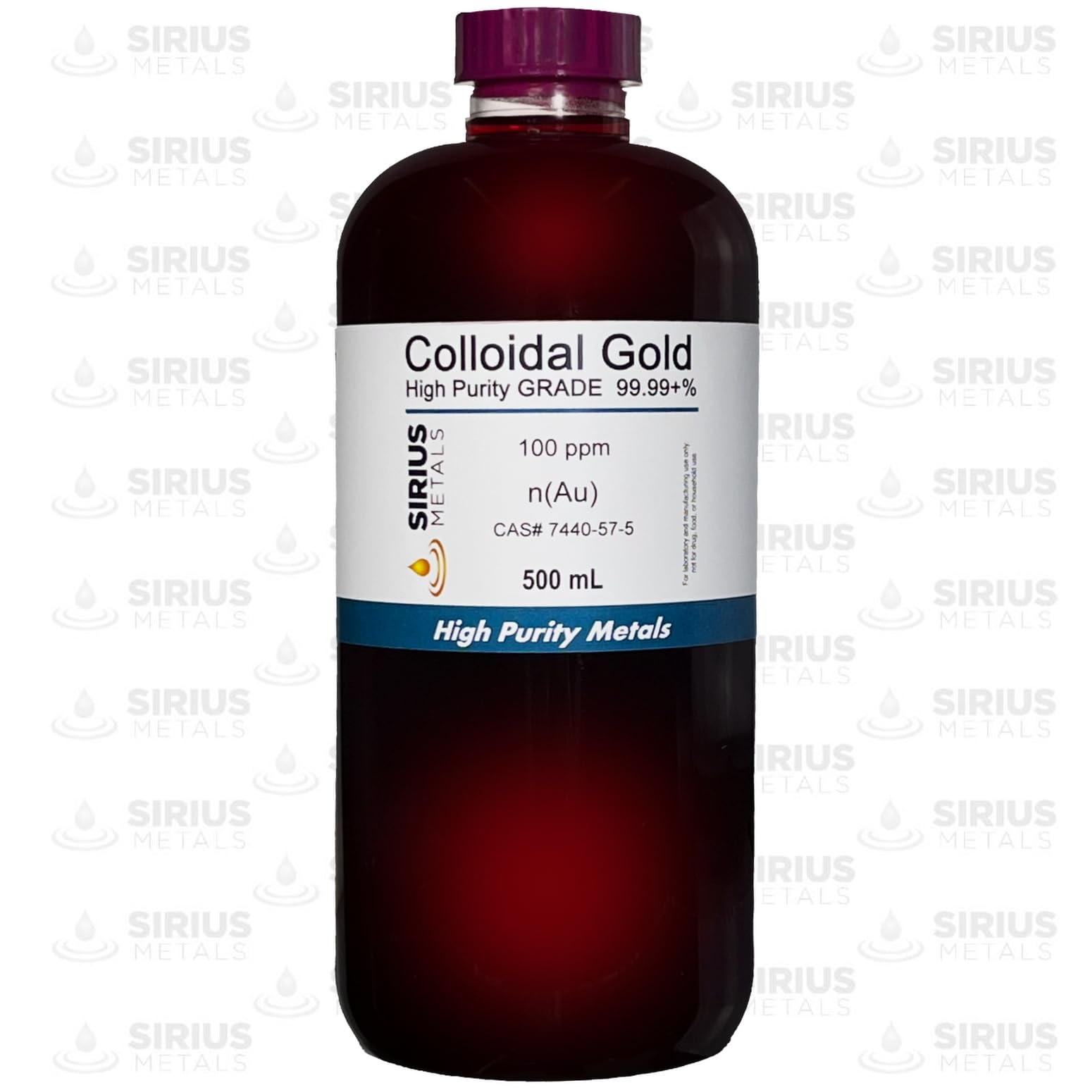 Sirius Metals true colloidal gold pouring setup for research and quality control